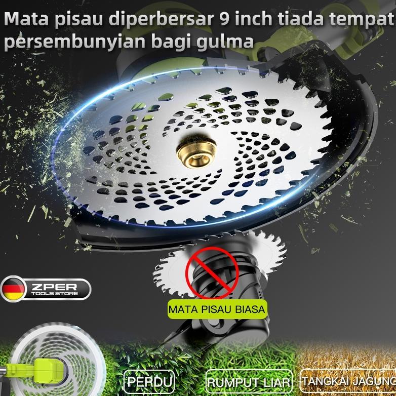 ZPER Mesin Potong Rumput Baterai Alat Pemotong Rumput Elektrik Listrik Pemangkas Gunting Rumput