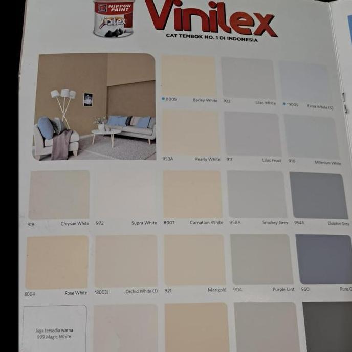 DF247 >> Cat Tembok Vinilex 5kg White 300 White 300SS Putih Vinilex Black Hitam Aneka Warna Galon Ni