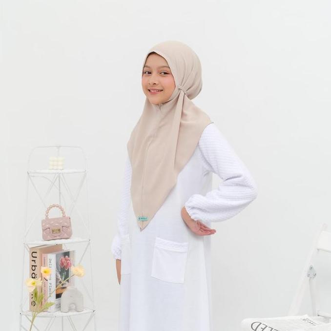 Hijab Jilbab Bergo Instan Anak Perempuan Sekolah SD SMP Tali Hamida Crinkle Kerudung Muslim Serut Hi