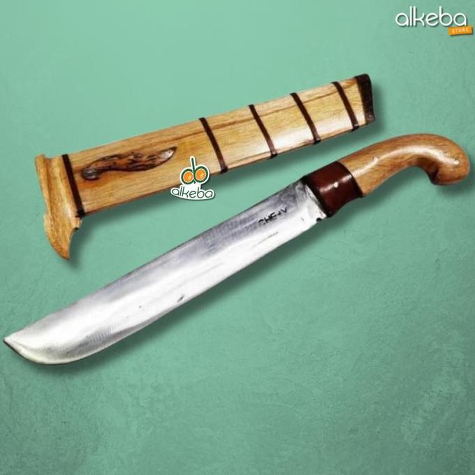 Golok Baja Sarung Kayu Kuat Tajam / Bedog