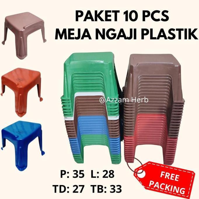 Paket 10 Pcs Meja Ngaji Plastik Bangku Ngaji Lekar Rekal  Meja Mengaji Belajar Al-Quran
