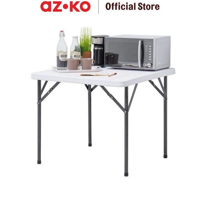 Krisbow 86X86 Cm Meja Lipat - Putih/Abu-Abu