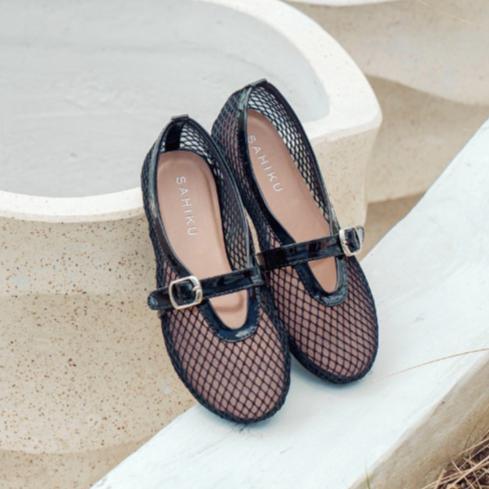 SAHIKU-Brielle Kids Mesh FlatShoes || Sepatu Balet AnakJane Flat Shoes Jaring Korean Style