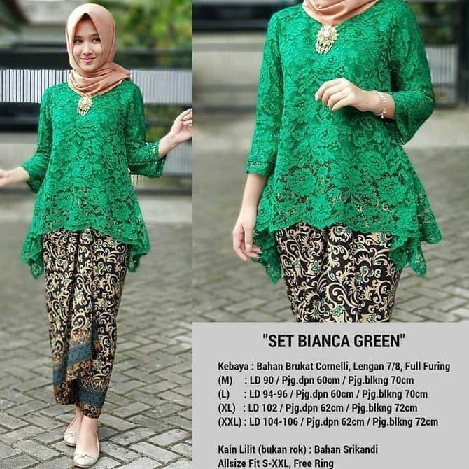 Setelan Kebaya Modern Brokat Grey