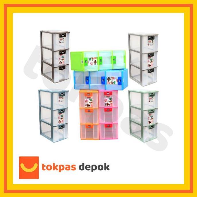 Pressa Container XL 3 Lion Star PR 23 Laci Penyimpanan CD Susun 3 Office Multicoloured tempat obat o
