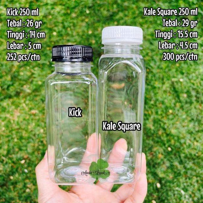 Botol Kale Square 250 ml kick 250 botol plastik 250 ml GROSIR DUS
