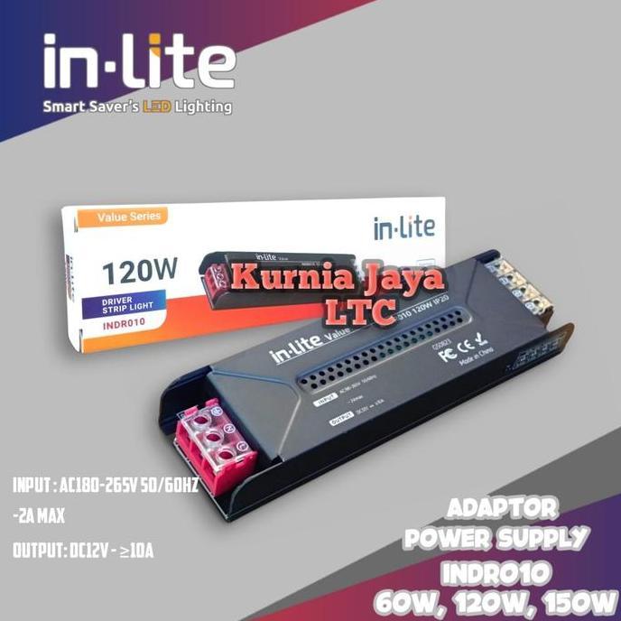 Spesial Inlite Trafo 120W Adaptor Power Supply Led Strip Indr010 12V