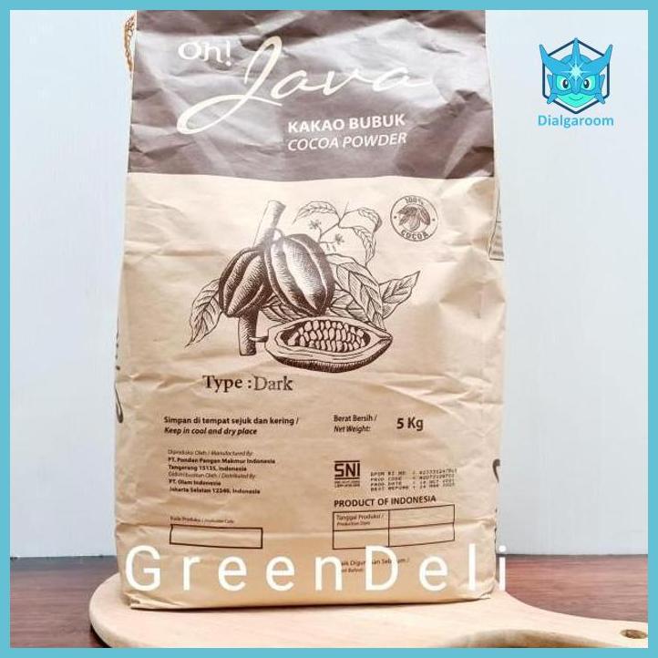 ( COKLAT ) OH! JAVA COKLAT BUBUK / COCOA POWDER - 5 KG [DARK - EKSPEDISI] BAHAN KUE  COKLAT BUBUK MA