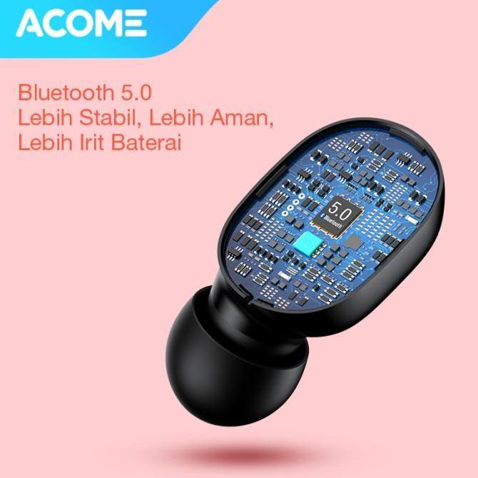 Acome Headset Bluetooth 5.0 TWS LED Airdots T1 Garansi Resmi 1 Tahun