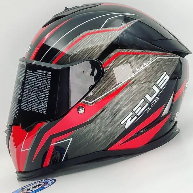 Zeus Zs822B Z822B Ao21 Black/Red Full Face