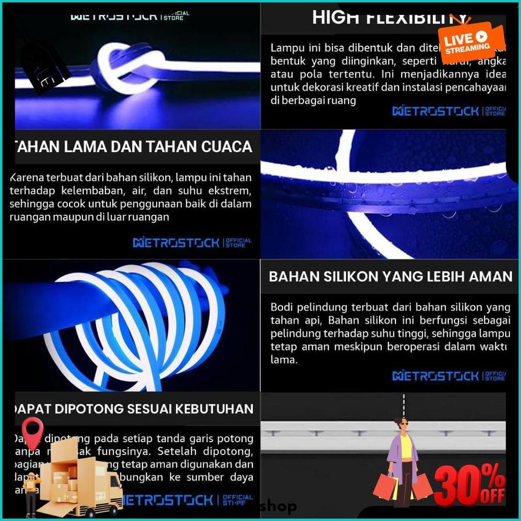 Lampu Led Neon Flex Aesthetic Hias Dekorasi Backlight Tempel Dinding Custom Tulisan Logo Branding Pl