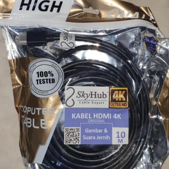 KABEL HDMI HITAM 4K SKYHUB 10 M - KABEL HDMI 4K - KABEL HDMI ORI