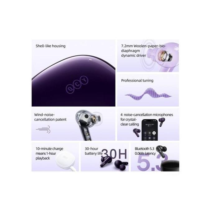 QCY T13X T13 X TWS True Wireless Earbuds / Earphone 4 Mic ENC Noise Reduction