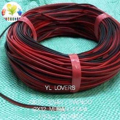 TERMURAH - Kabel merah hitam 2x12/Kabel sinar merah hitam/Kabel speaker/serabut