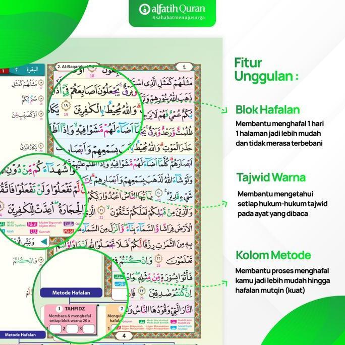 Al-Quran Hafalan Al-Yazid A6 alquran blok warna jaket resleting kecil rasm utsmani Quran mudah hafal