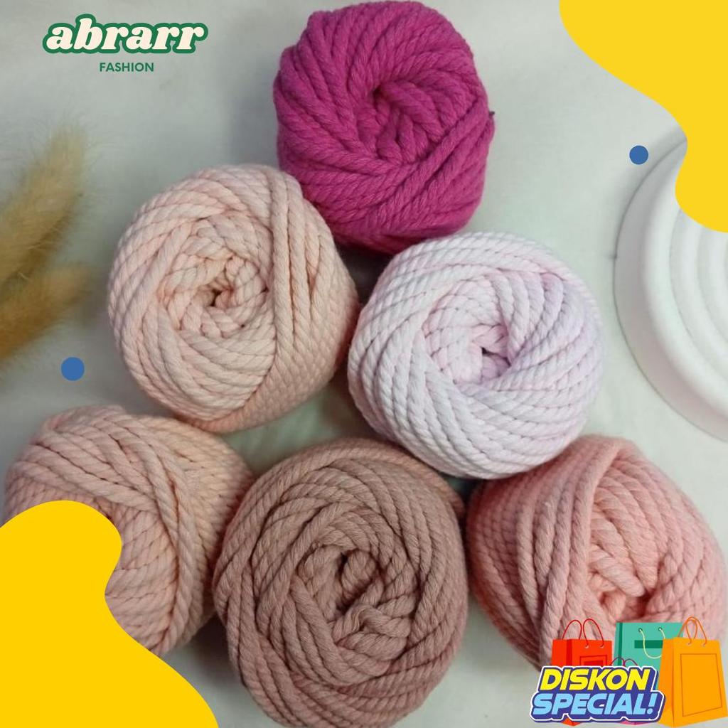Cod 4 Mm Tali Benang Katun Macrame Murah Warna Pastel Berat 100 Gram Ukuran 4 Mm