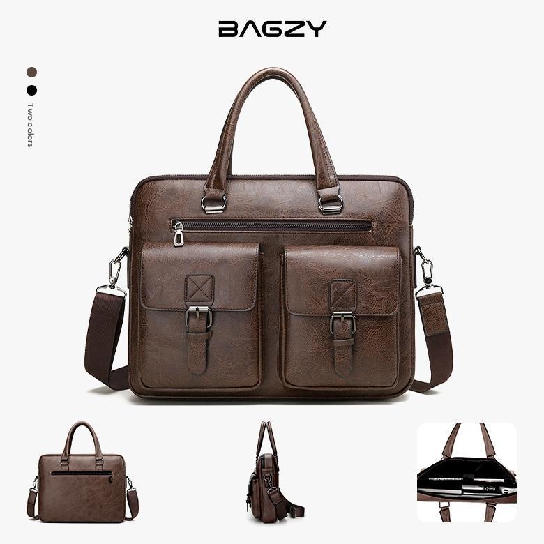 Tas Kerja Pria Kulit 15.6 Inch Laptop Briefcase