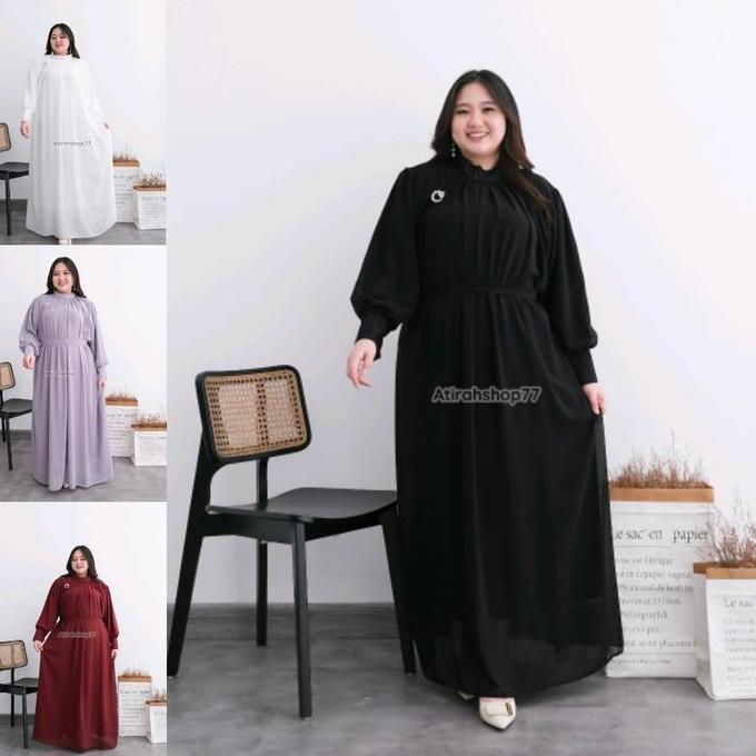 gamis ceruty jumbo wanita Ld130cm Ld145cm Terlaris