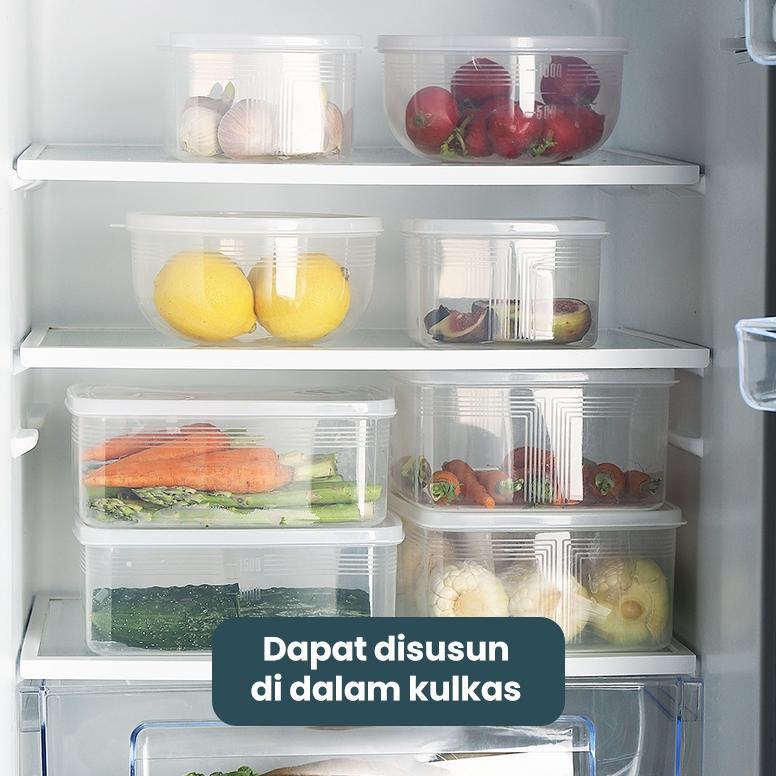 Muntiarashop - Dejavu Food Container Kulkas Toples Plastik Tempat Makanan Kotak Kecil Storage Kontai