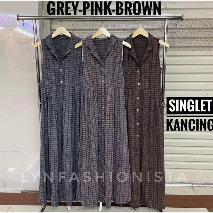 LONG CARDIGAN OUTER WANITA FASHION MUSLIMAH KANCING HIDUP MOTIF TARTAN KOTAK/IZORA Terlaris