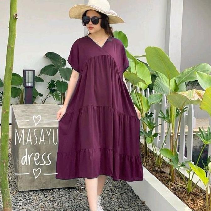 Daster dres kanzia jumbo polos rayon super tebal
