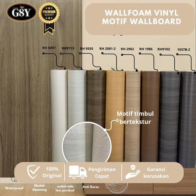WALLFOAM Motif WALLBOARD UK Lebar 120CM x Panjang 3M / Wallfoam Dinding Vinyl / Foam Roll Sticker SA
