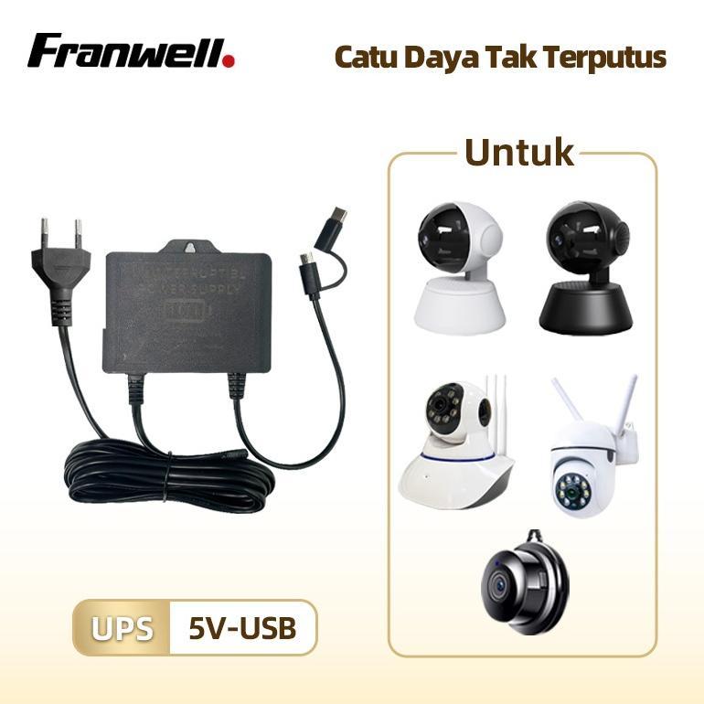 Franwell UPS 5V 12V untuk CCTV Modem Tetap Nyala 6 Jam Saat Mati Lampu Baterai Cadangan Anti Maling