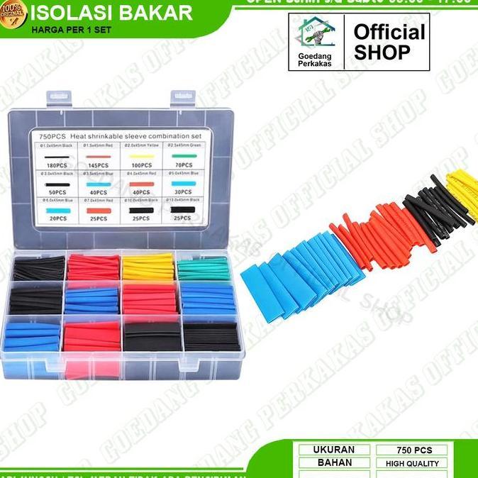 Isolasi Bakar Kabel Listrik 750 Pcs Belter Heat Shrink Tube Solatip