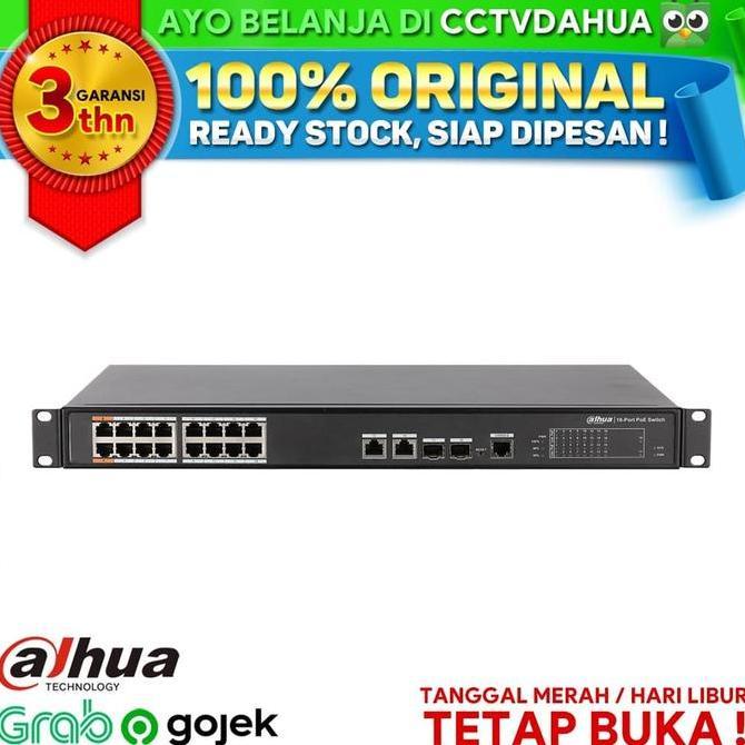 DAHUA POE SWITCH HUB PFS4218-16ET-240 16 PORT ORIGINAL GARANSI 3 TAHUN