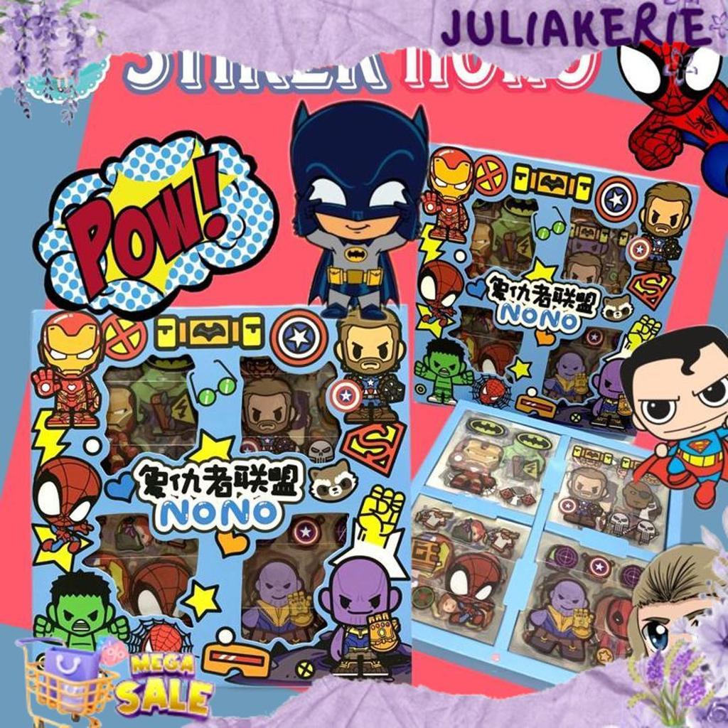 Harga Grosir Sticker Superhero Isi 100 Lembar/Stiker Avangers/Stiker Superman/Stiker Spiderman/Stike