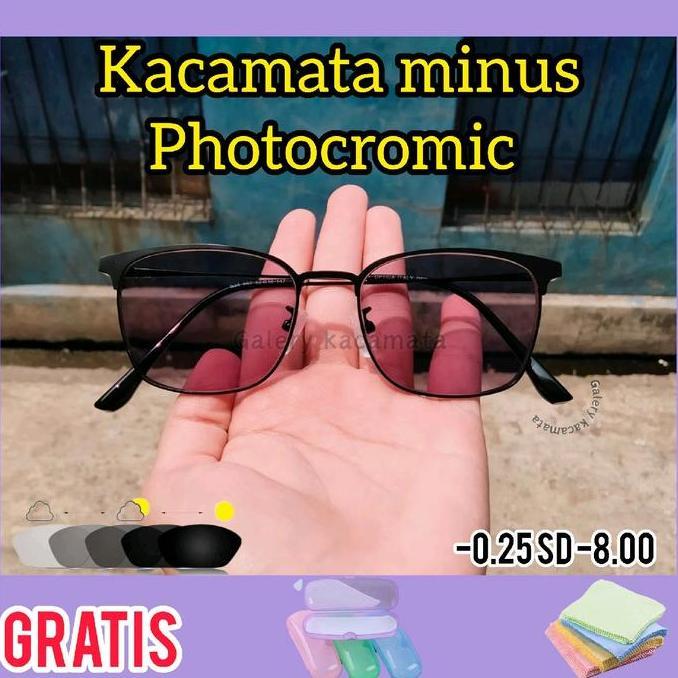 Kacamata Minus Photocromic -0.25 sd -8.00 Kacamata Photocromic Pria dan Wanita