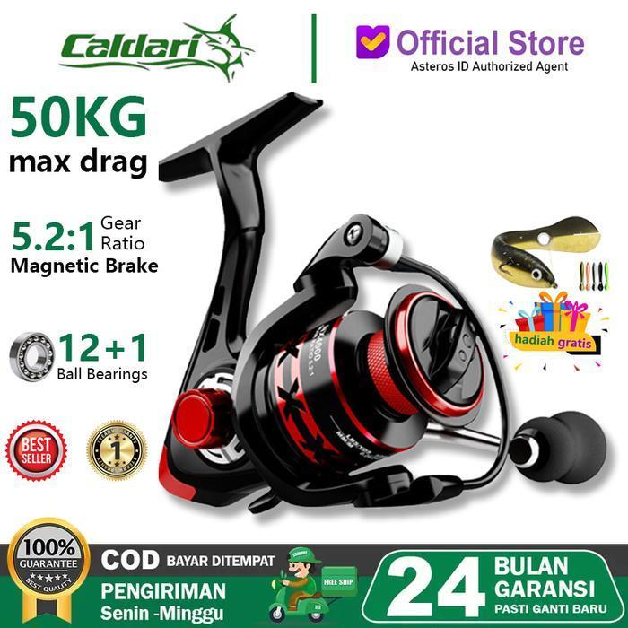 Caldari Reel Spinning Mesin Pancing Reel Pancing Logam Reel Pancing Presisi Tinggi Pengereman Lebih 