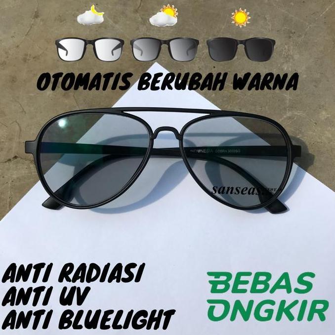 Kacamata Aviator Model Pilot Lensa Photocromic Otomatis Berubah warna