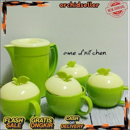 Bebas Ongkir Teko Set + 4 Mug Apel Hijau Golden Sunkist