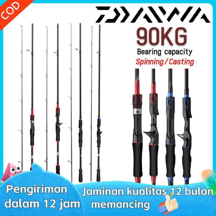 Daiwa Fishing Rod Joran Pancing Carbon Sutet 2 Bagian Tongkat Pancing Putar Murah/Casting M Power 1.