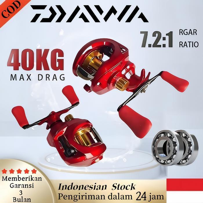 Daiwa Reel Pancing Tmh-2000 Merah 7.2:1 Gear Ratio Baitcasting Reel Dengan Pegangan Cnc Aluminium Da