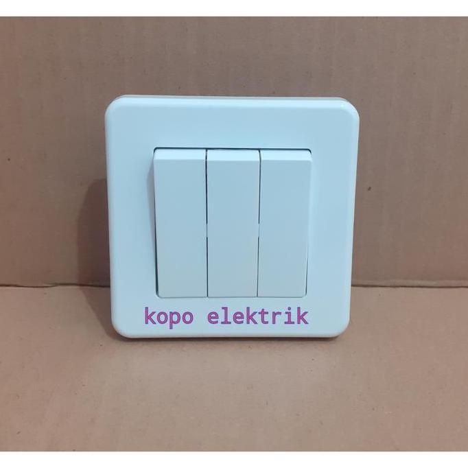 New- Leona Triple Saklar | Triple Saklar Leona white