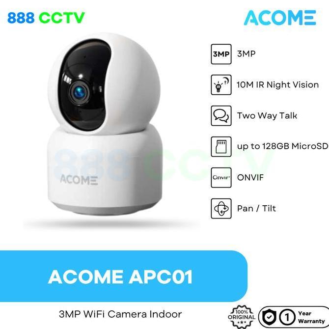 Acome Apc01 3Mp Cctv Wifi Smart Ip Camera Indoor Pan/Tilt Support Avaro & Tuya