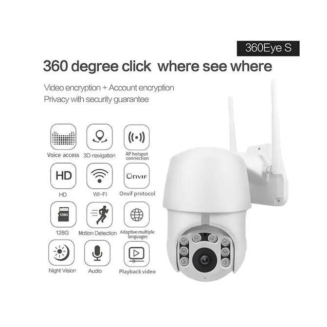 Ip Camera Cctv Outdoor, 1080P, 2Mp, App: 360Eyes Murah Antimaling