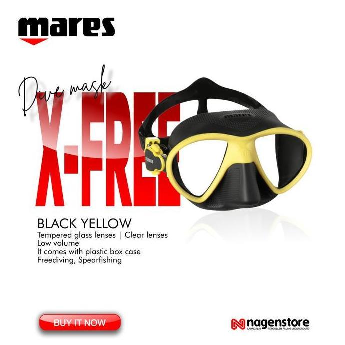 Miliki Mares X Free Mask Mares Xfree Mask Freedive Low Volume Hitam Putih