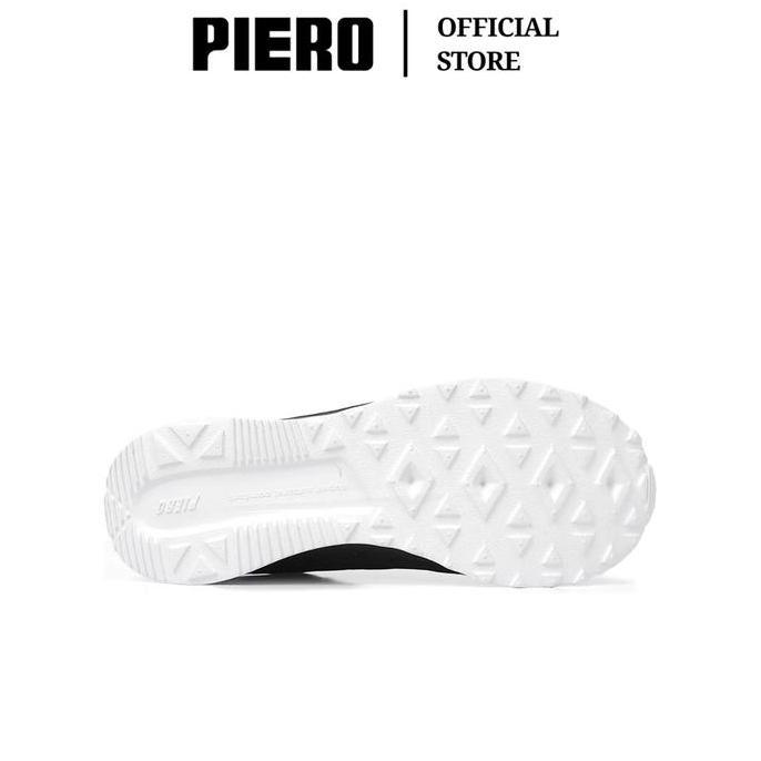 Piero Sepatu Sneakers Pria Jogger Stride Black/Black/White Pie1000401