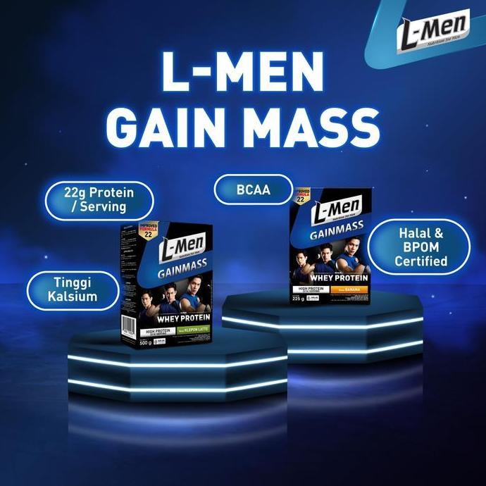 Uahsahabattani_ - L-Men Gain Mass Chocolate 225G Protein 22G Susu Penambah Massa Otot