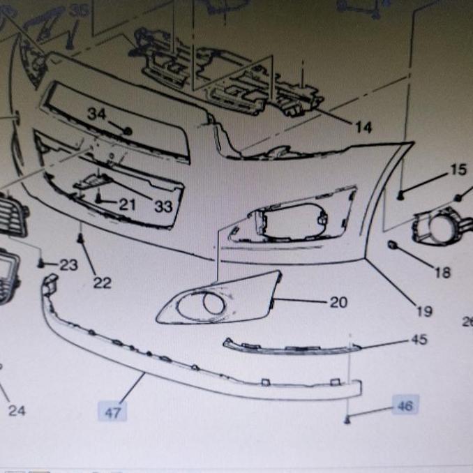 Karet bawah bemper depan Chevrolet Aveo Sonic