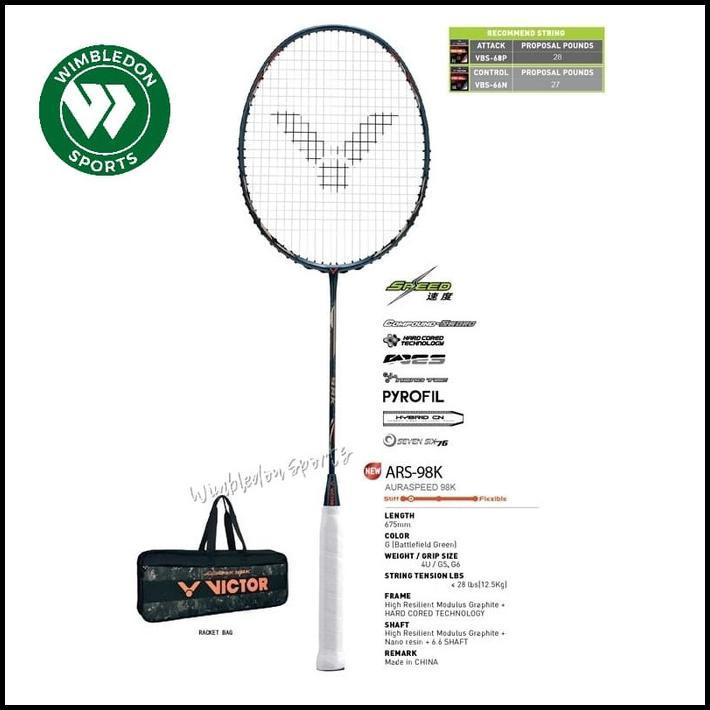 Raket Badminton Victor AuraSpeed 98K / Raket Victor ARS-98K best seller