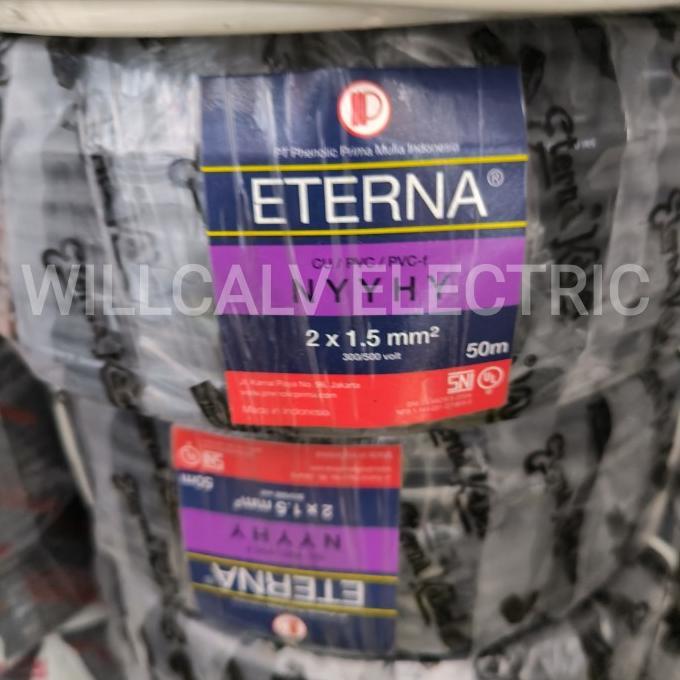 Eterna Kabel Hyo 2X1.5 50M / Kabel Eterna Serabut 2X1.5 50 M Tembaga