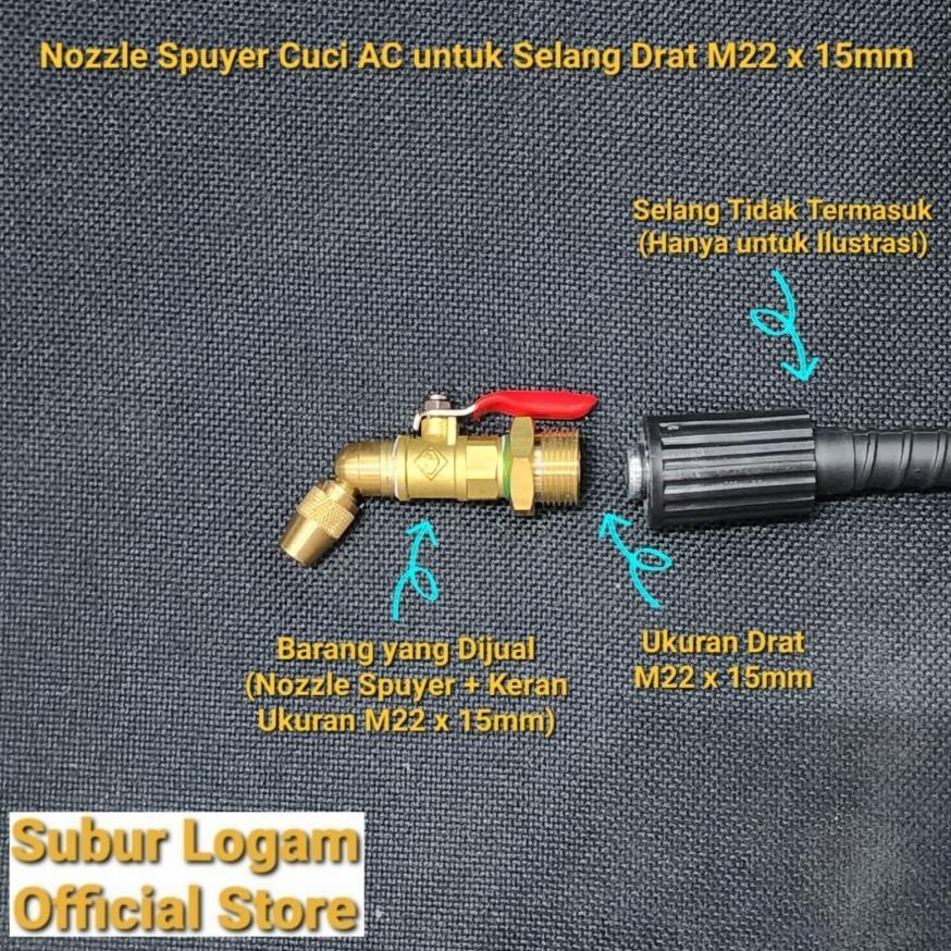 Nozzle + Keran Cuci AC Drat M22 untuk Superjet100S Superjet 100S 100 S