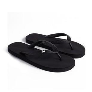 Zuma Men Classic 1 Jet Black, Sandal Jepit Pria Karet Polos, Hitam