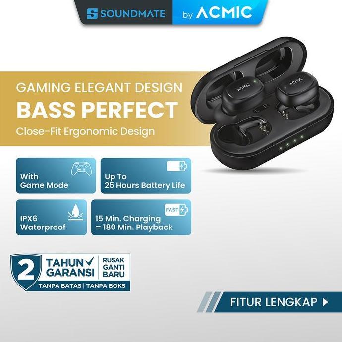 ACMIC ZENDIO MINI TWS Extra Bass Gaming Headset Bluetooth Earphone