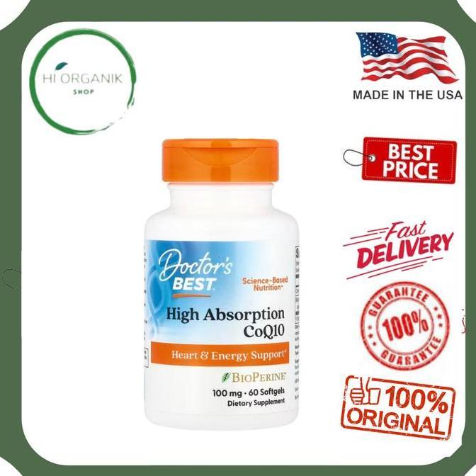 Doctor'S Best High Absorption Coq10 With Bioperine 100 Mg 60 Softgels Original