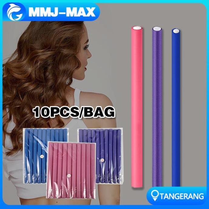 GALGALI 10pcs Alat Keriting Curly Hair Curler Pengikal Rambut Roll Rambut Sosis